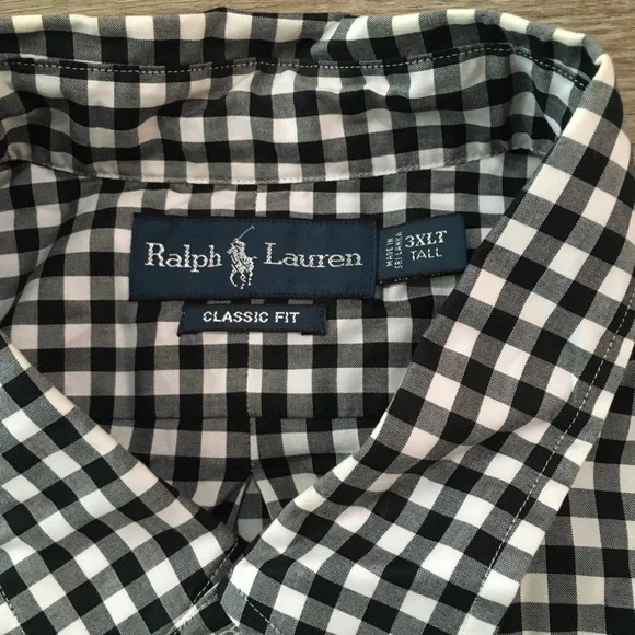 Ralph Lauren Men's Black and White Gingham Shirt - Picture 2 of 2